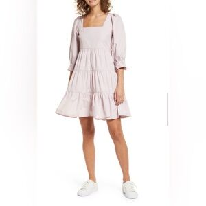NWT Madewell Petite Poplin Lizzie Babydoll Dress Petite 16 pale lilac